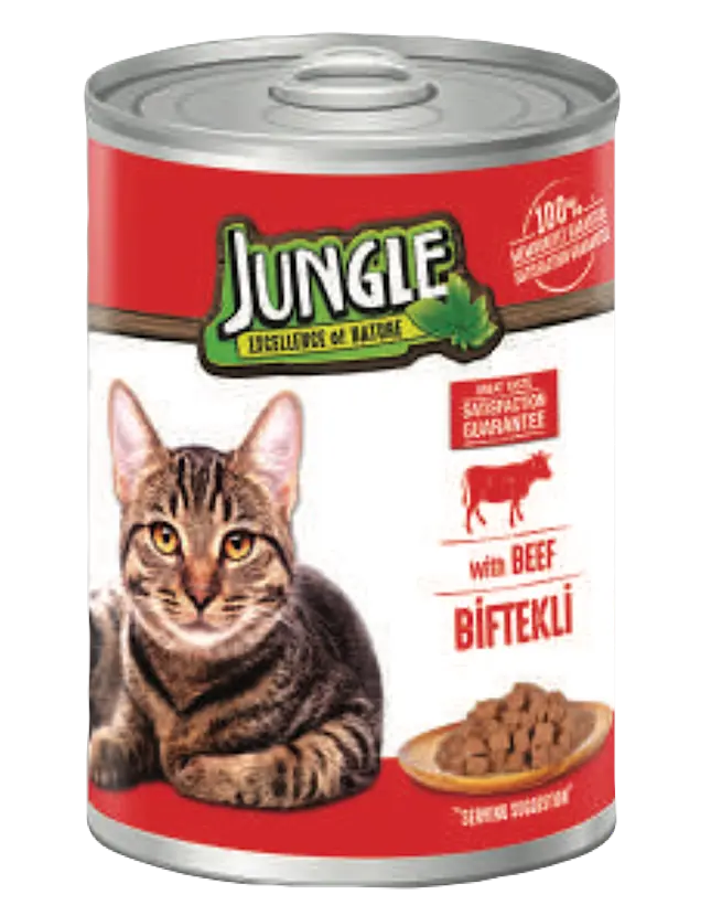 Jungle Biftekli Kedi Konservesi 400gr*12