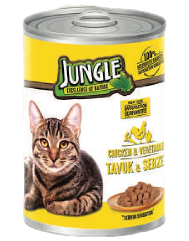 Jungle Tavuklu-Sebzeli Kedi Konservesi 400gr*12