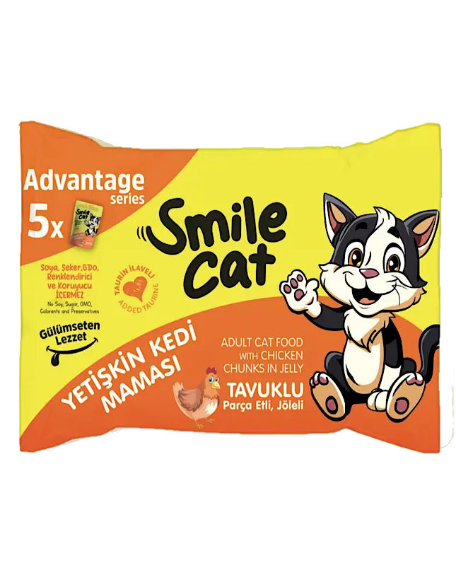 Smile Flowpack Yetşkn Kedi Tavuklu 5x85*425gr*12
