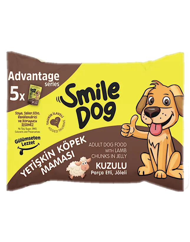 Smile Flowpack Yetşkn Köpek Kuzulu 5x85*425gr*12