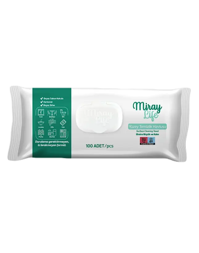 Miray Life Yüzey Tem.Havl.Beyaz Sabun 100lü*12